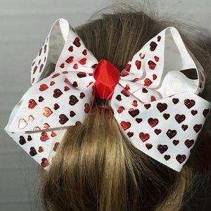 ❤️SALE NEW Girls Kids Valentines Day Red Heart Big Hair Bow Big Hair Clip